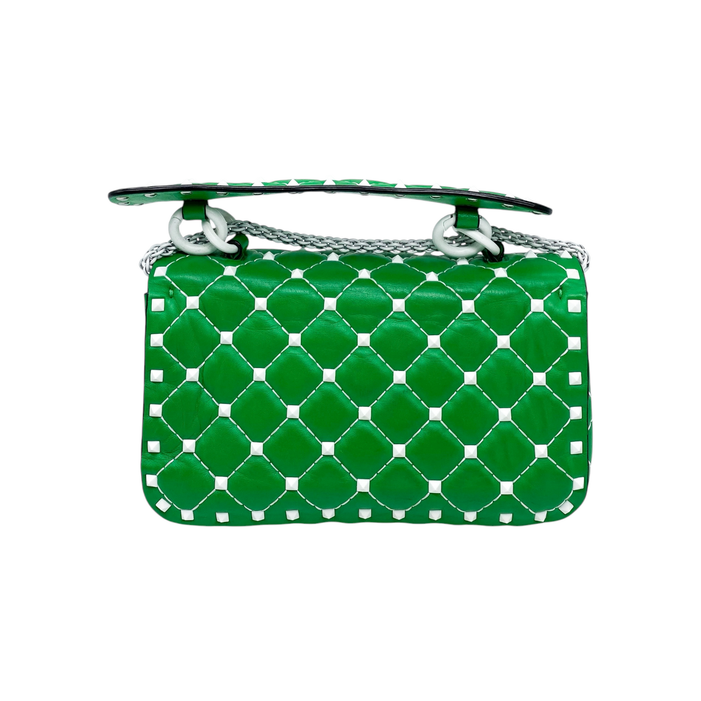 Valentino Peppermint Rockstud Spike Top Handle Shoulder Bag