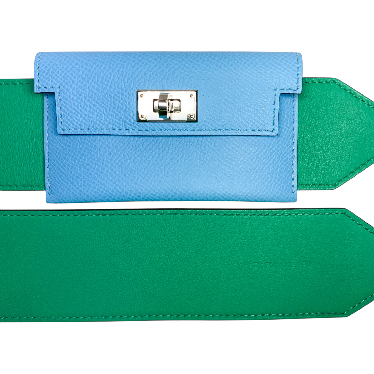 Hermes Kelly Pocket Strap Vert Vertigo Bleu Celeste