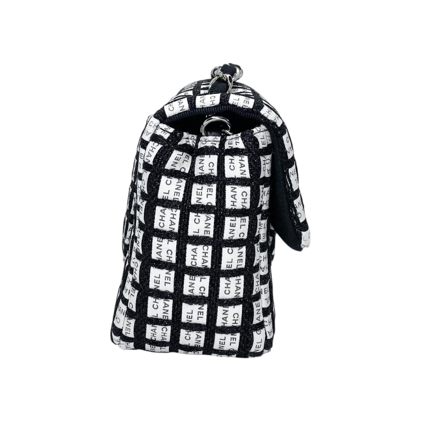 Chanel Black White Logo Mini Rectangle