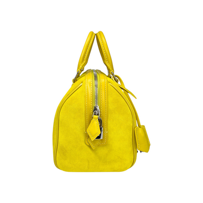 Louis Vuitton Yellow Illusion Fleur Suede Speedy