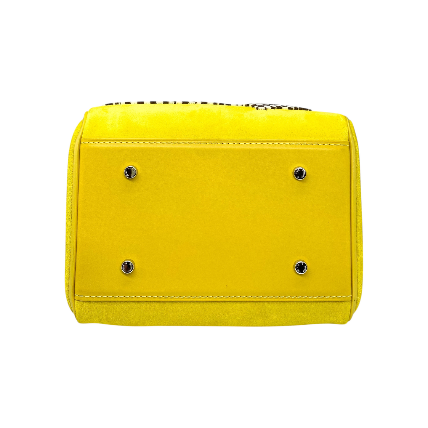 Louis Vuitton Yellow Illusion Fleur Suede Speedy