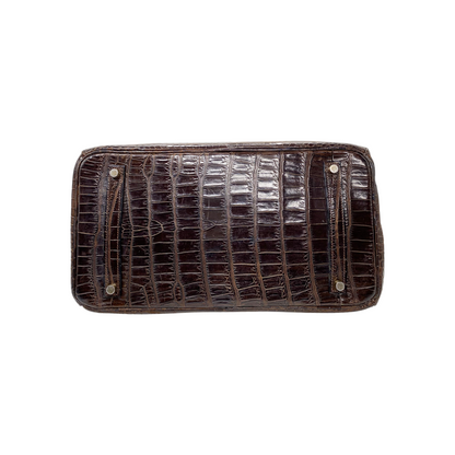 Hermes Birkin 35 Chocolate Porosus Crocodile Gold Hardware