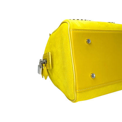 Louis Vuitton Yellow Illusion Fleur Suede Speedy