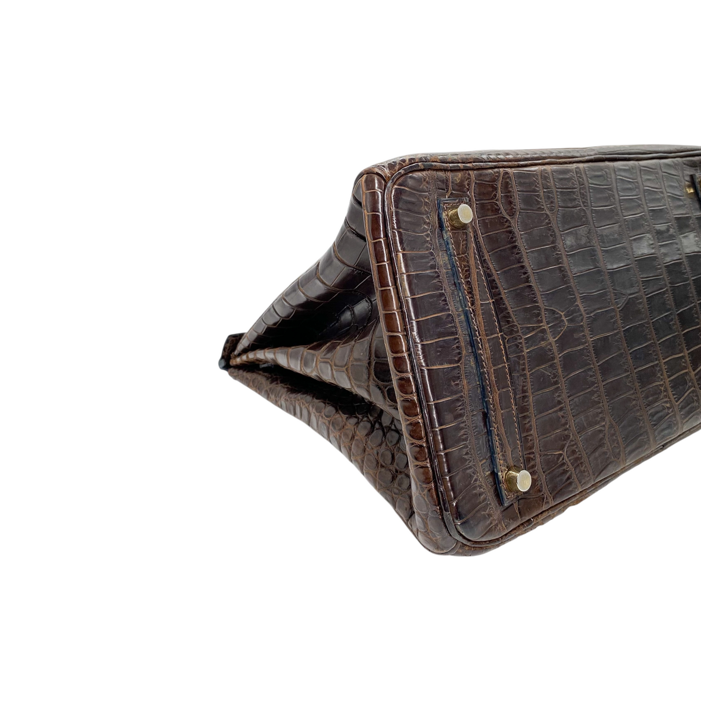 Hermes Birkin 35 Chocolate Porosus Crocodile Gold Hardware