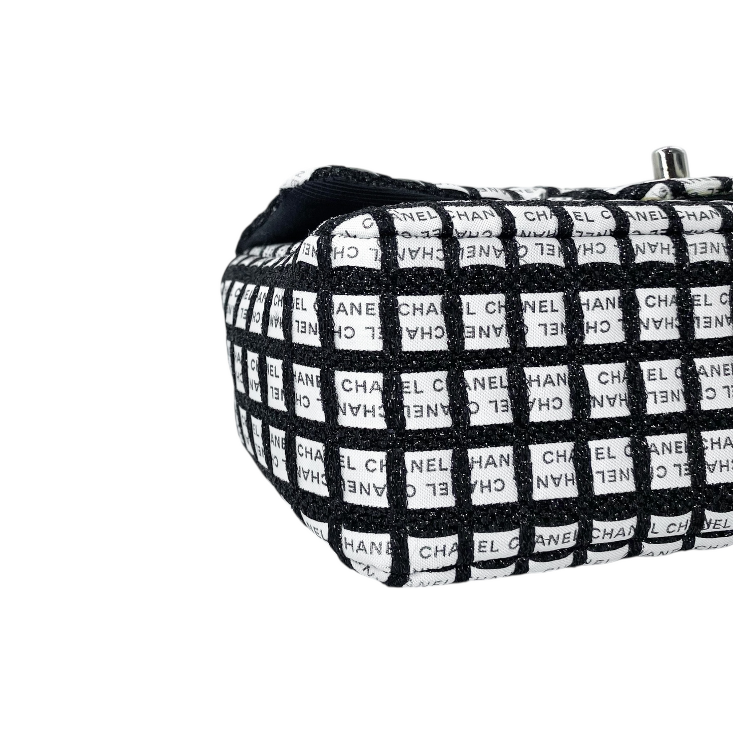 Chanel Black White Logo Mini Rectangle