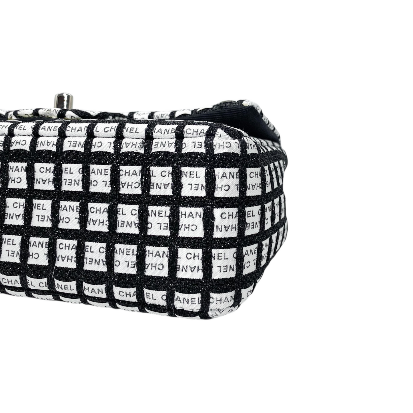 Chanel Black White Logo Mini Rectangle