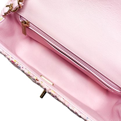 Chanel Light Pink Tweed Mini Rectangle