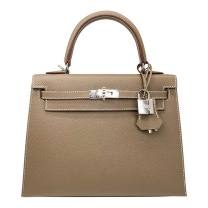 Hermes Kelly 25 Etoupe Epsom Palladium Hardware