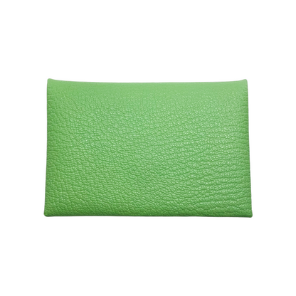 Hermes Vert Criquet Calvi Card Case