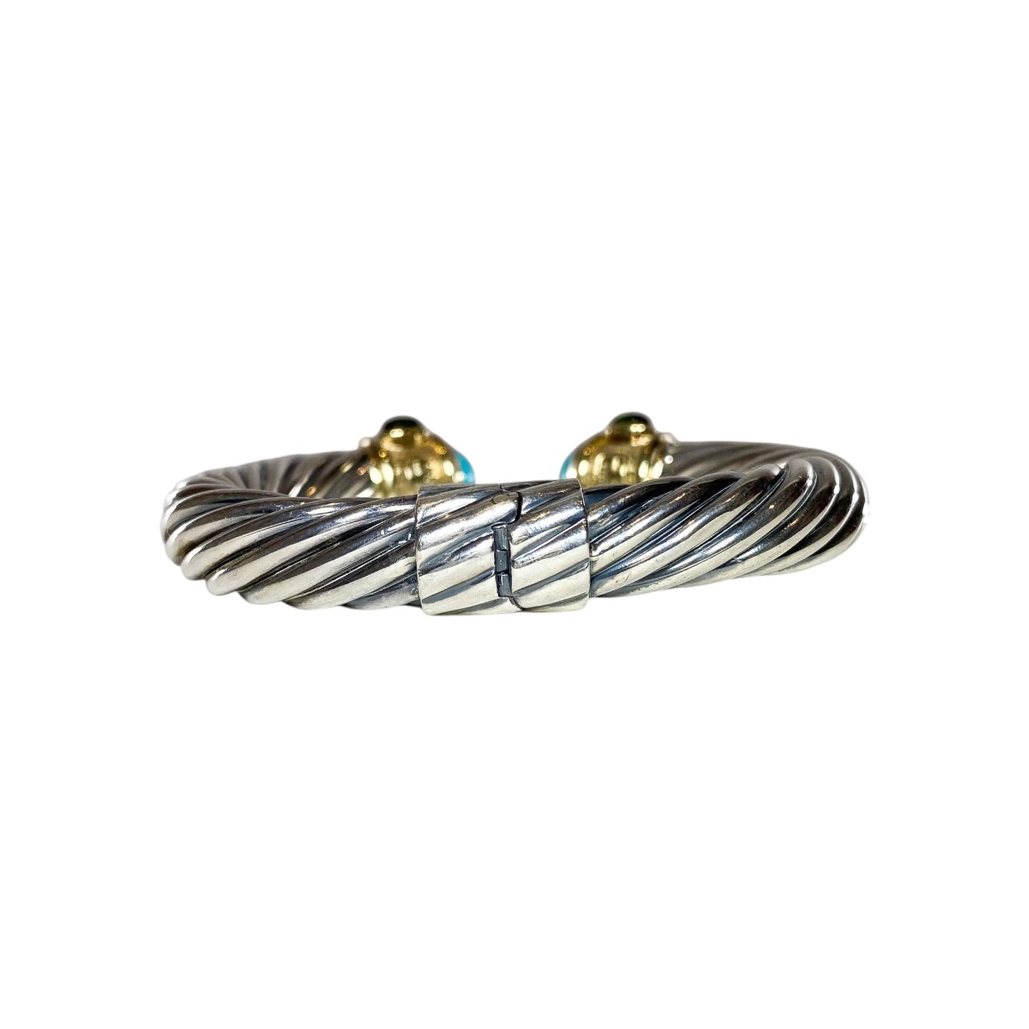 David Yurman Turquoise Gold 925 Sterling Silver Cable Cuff