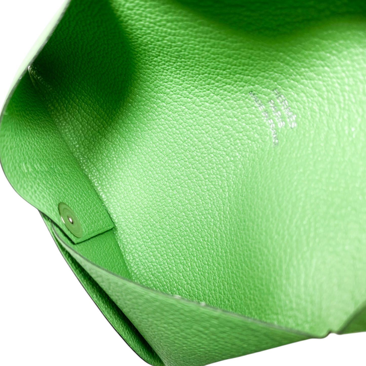 Hermes Vert Criquet Calvi Card Case