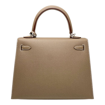 Hermes Kelly 25 Etoupe Epsom Palladium Hardware