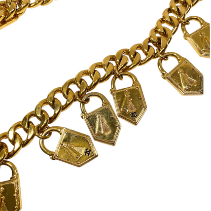 Chanel Gold Crest Stones Belt