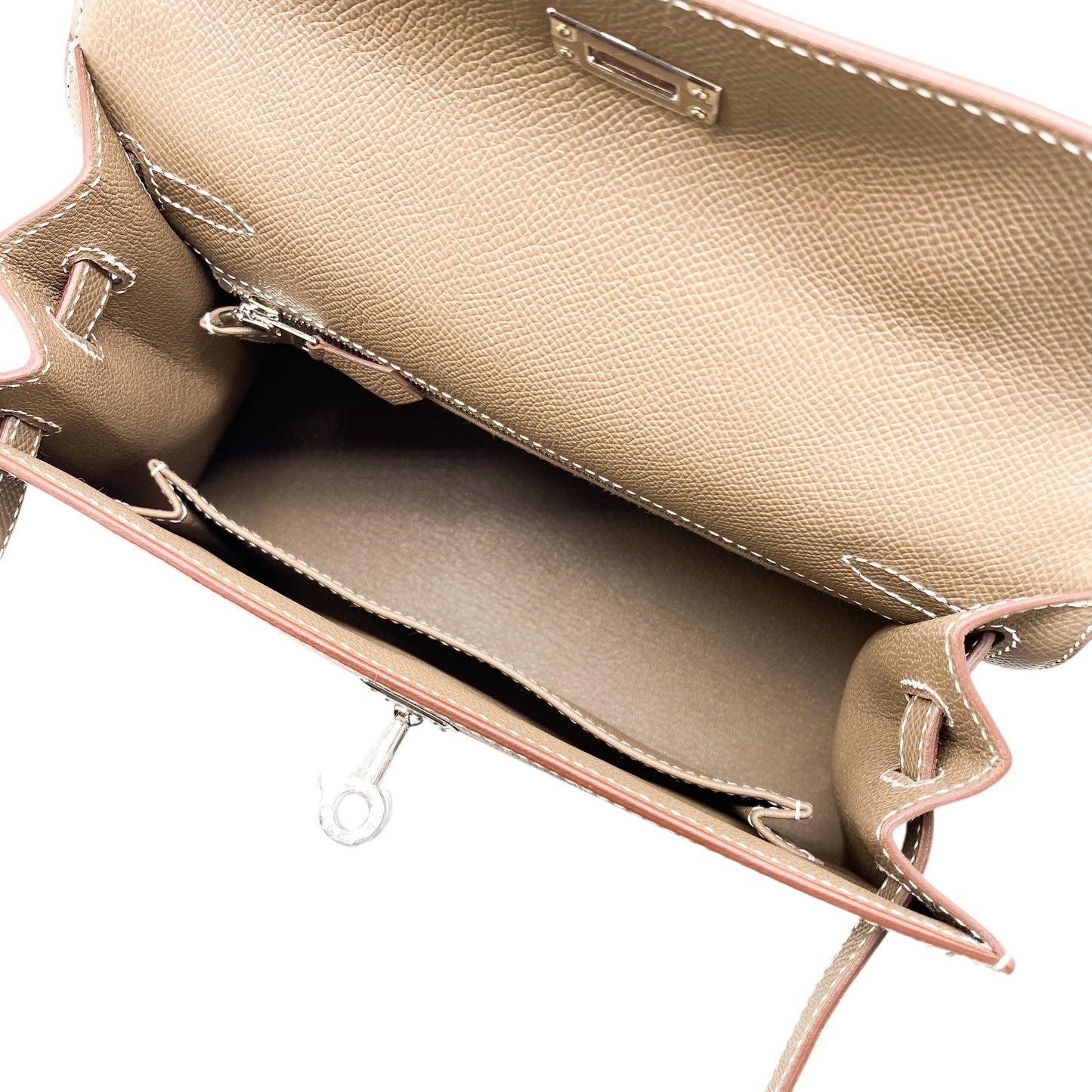 Hermes Kelly 25 Etoupe Epsom Palladium Hardware
