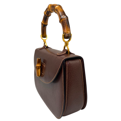 GUCCI 1947 Bamboo Leather Top-handle Bag