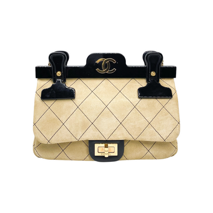Chanel Beige Black 2.55 Reissue 225 Hanger Flap Bag