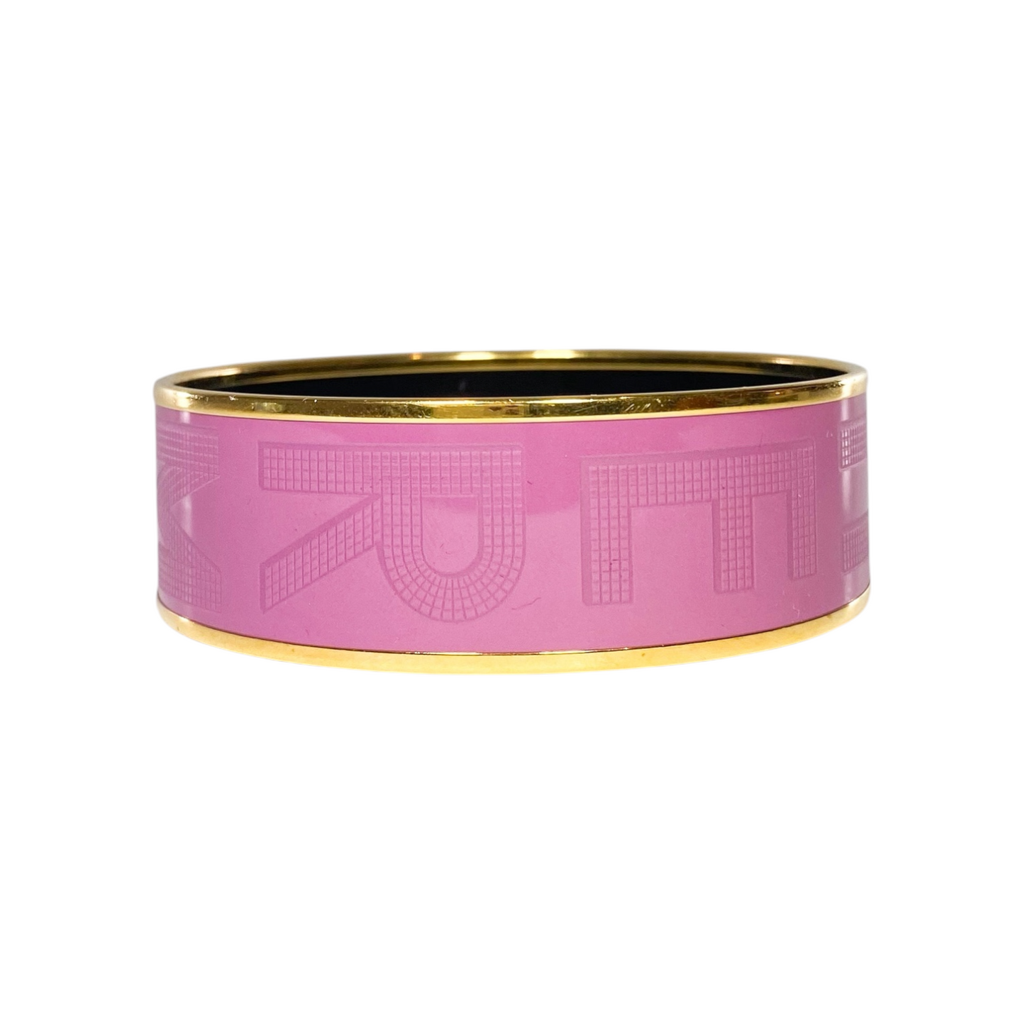 Hermes Mauve Wide Printed Sellier Bracelet