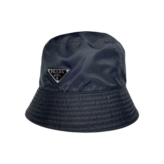 Prada Black Logo Bucket Hat