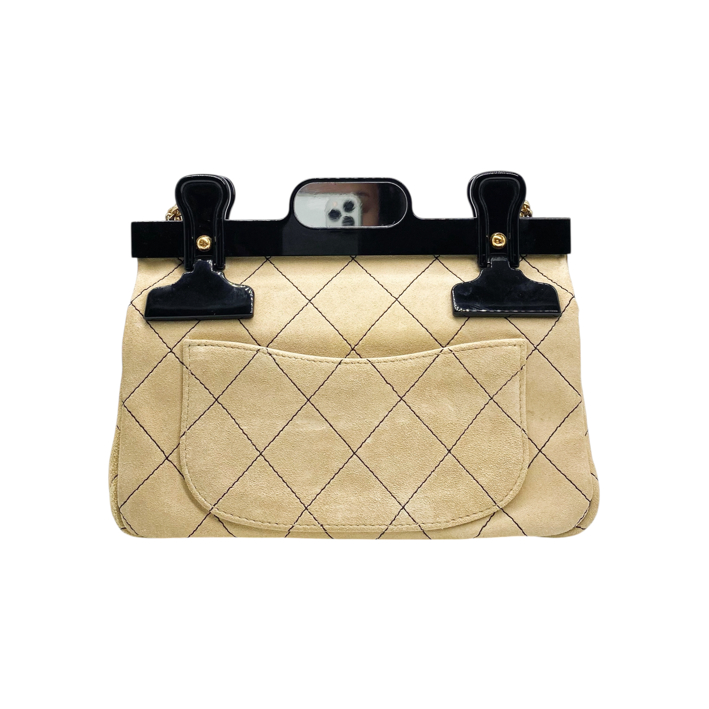 Chanel Beige Black 2.55 Reissue 225 Hanger Flap Bag