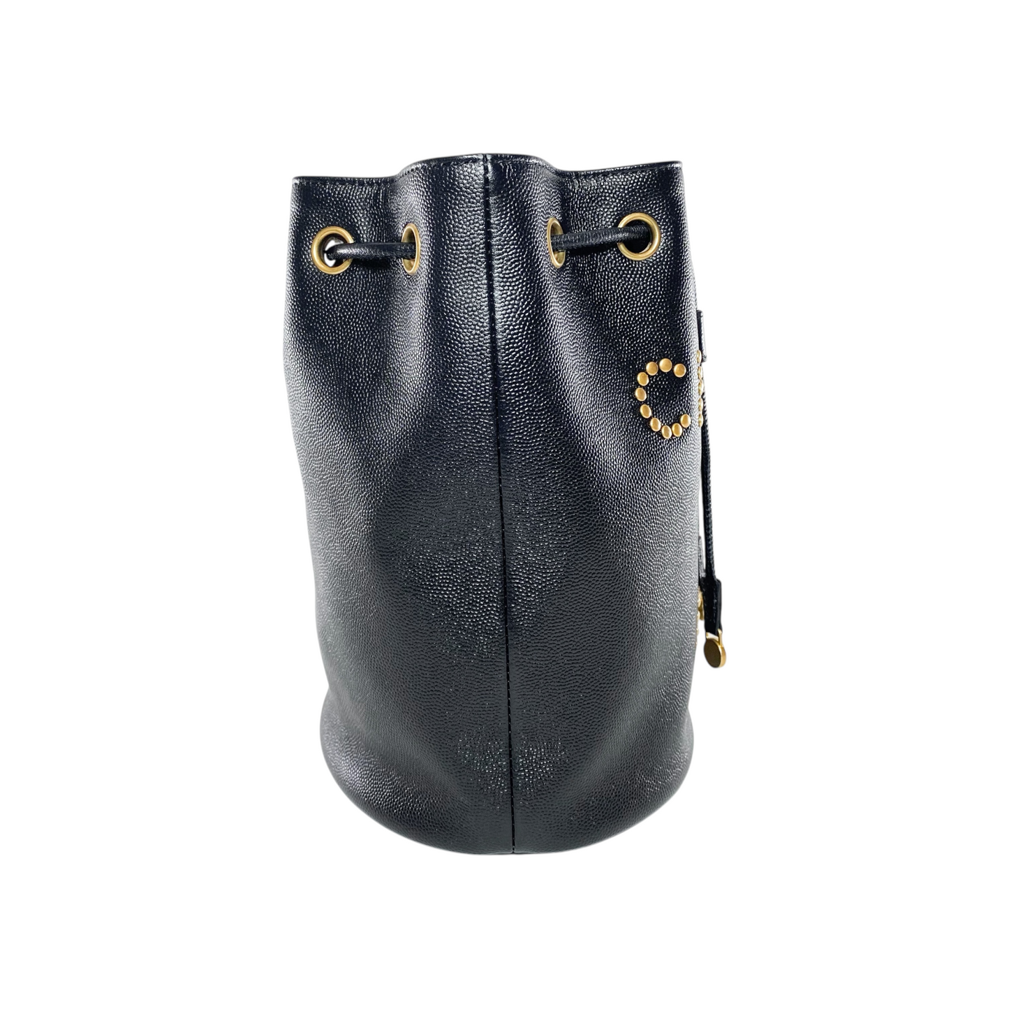 Chanel Black Deauville Drawstring Bucket Bag