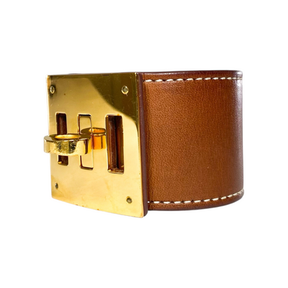 Hermes Gold Kelly Dog Cuff