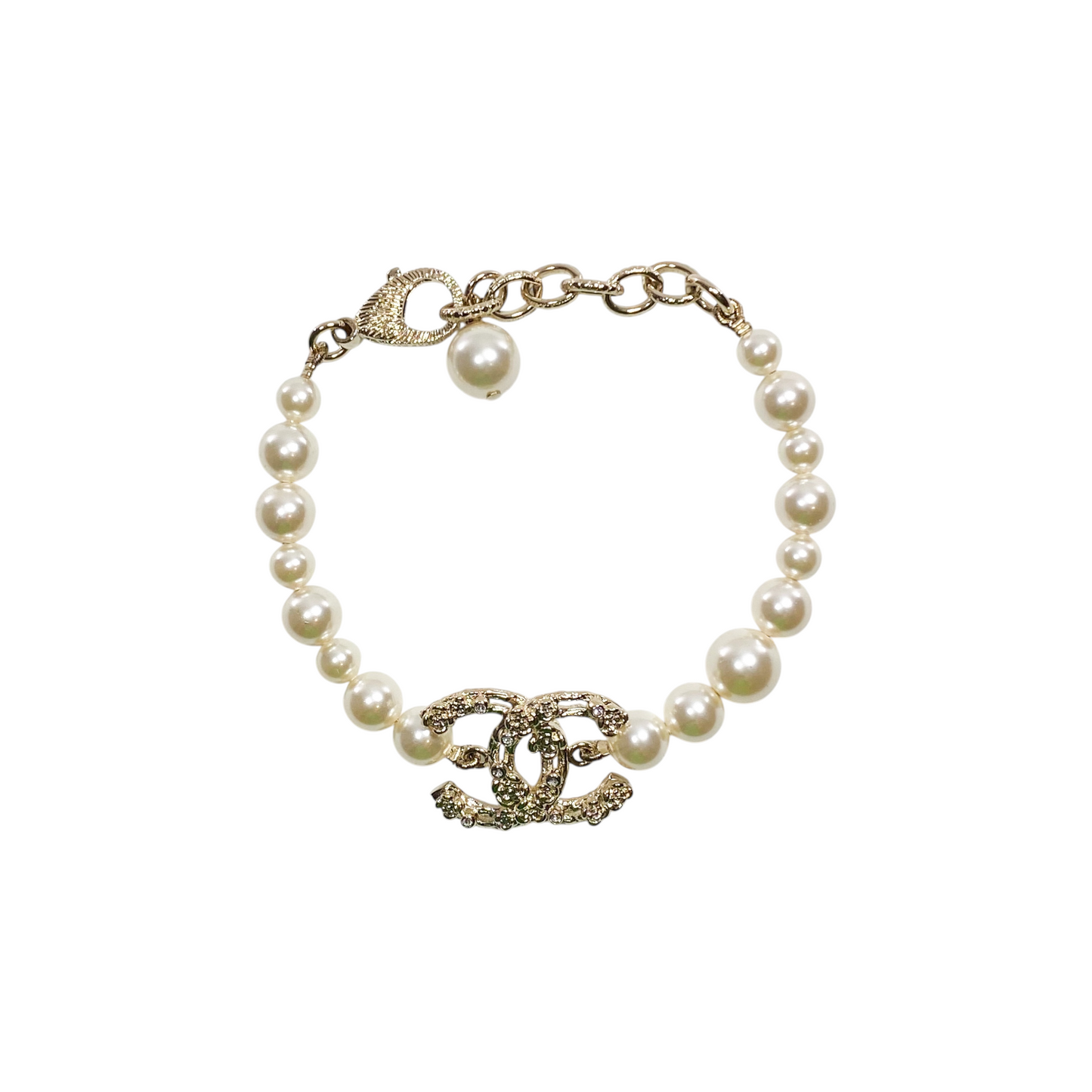 Chanel Pearl Light Gold CC Bracelet