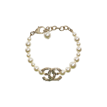 Chanel Pearl Light Gold CC Bracelet