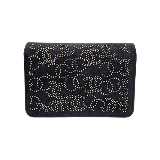 Chanel Dallas Paris Black Denim Wallet on Chain