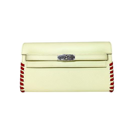 Hermes Kelly To Go Tressage Jaune Milton Rouge Epsom Palladium Hardware