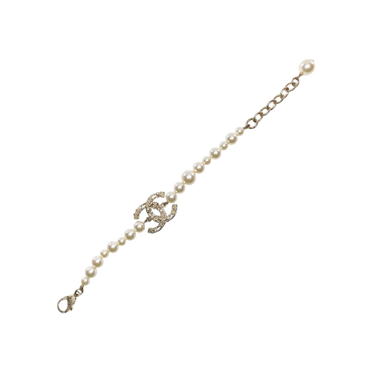 Chanel Pearl Light Gold CC Bracelet