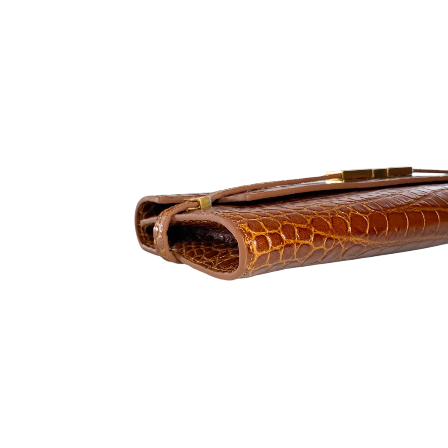 Saint Laurent Brown Embossed Manhattan Clutch