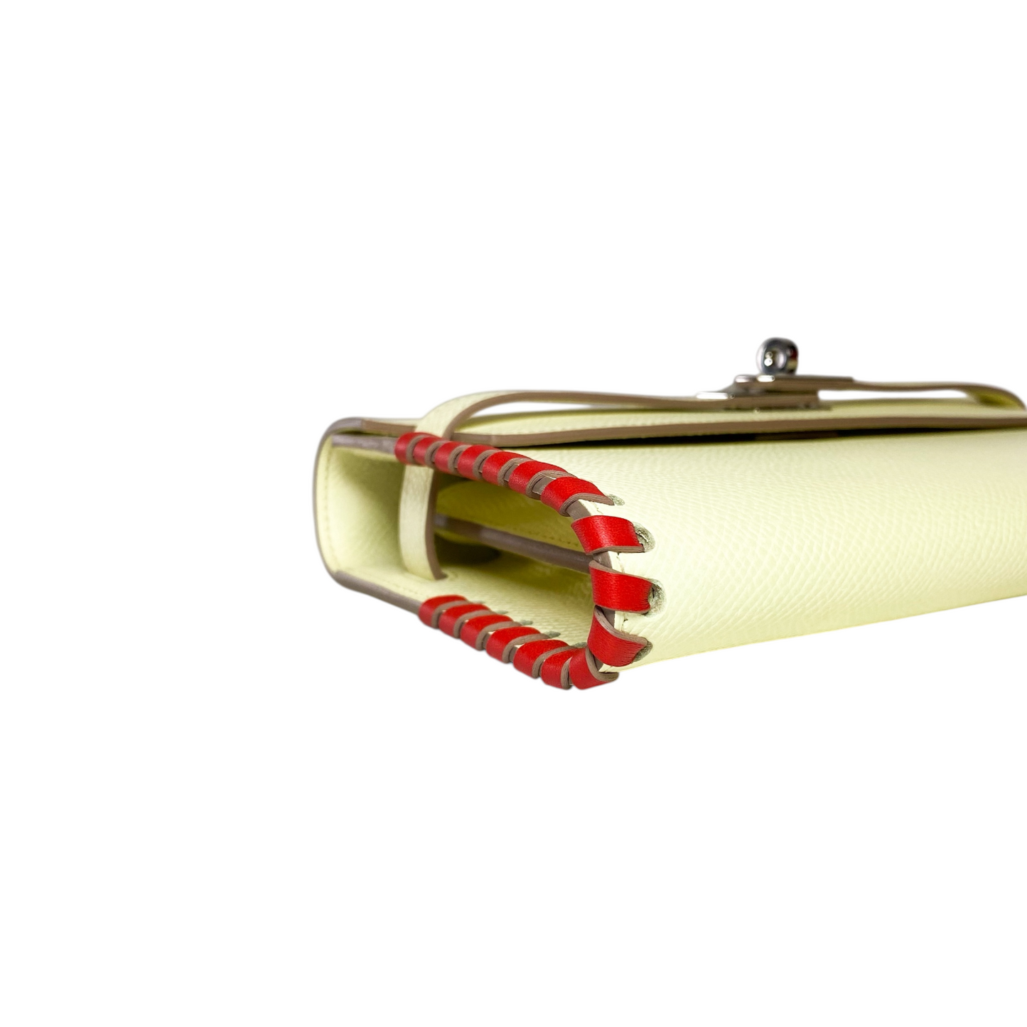 Hermes Kelly To Go Tressage Jaune Milton Rouge Epsom Palladium Hardware