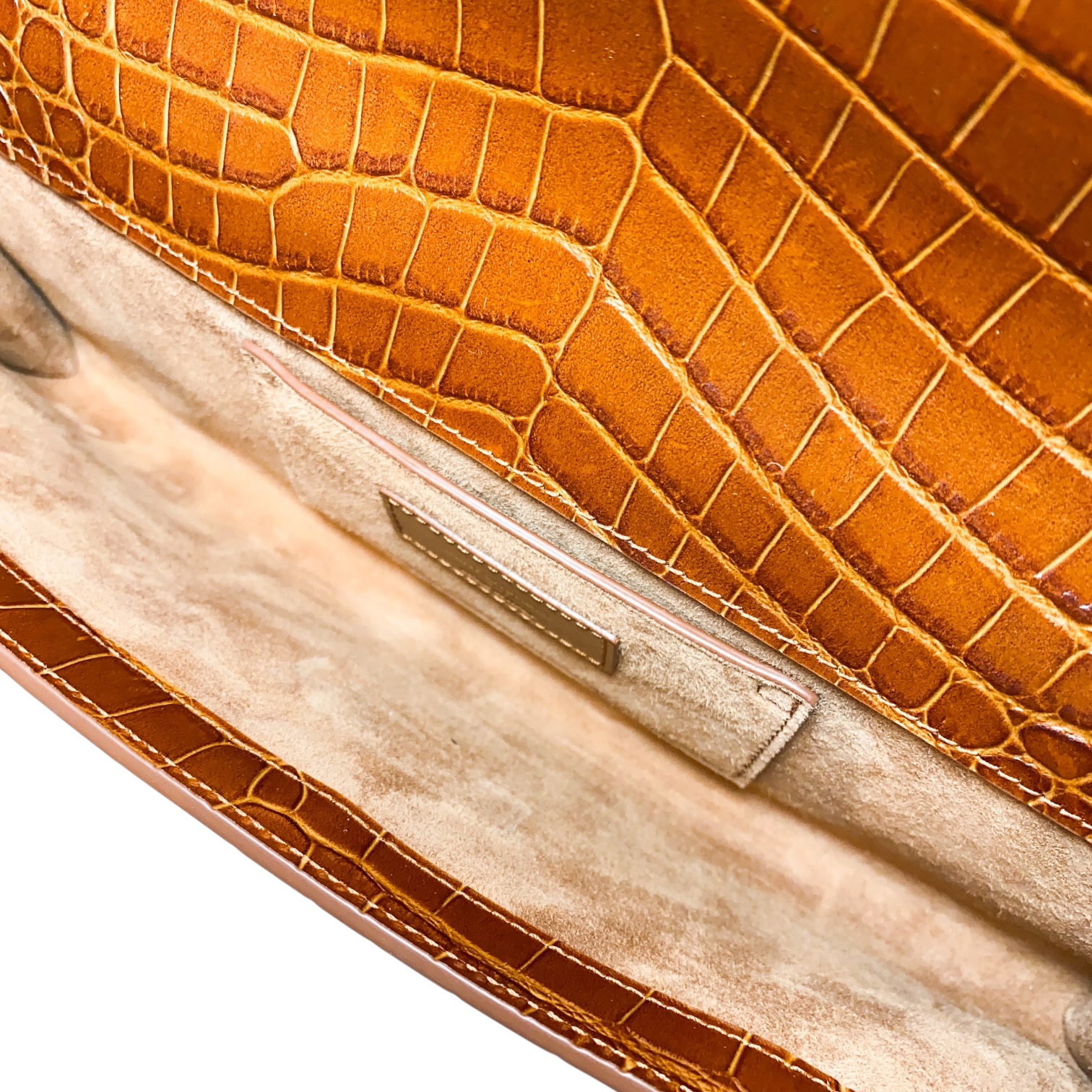 Saint Laurent Brown Embossed Manhattan Clutch