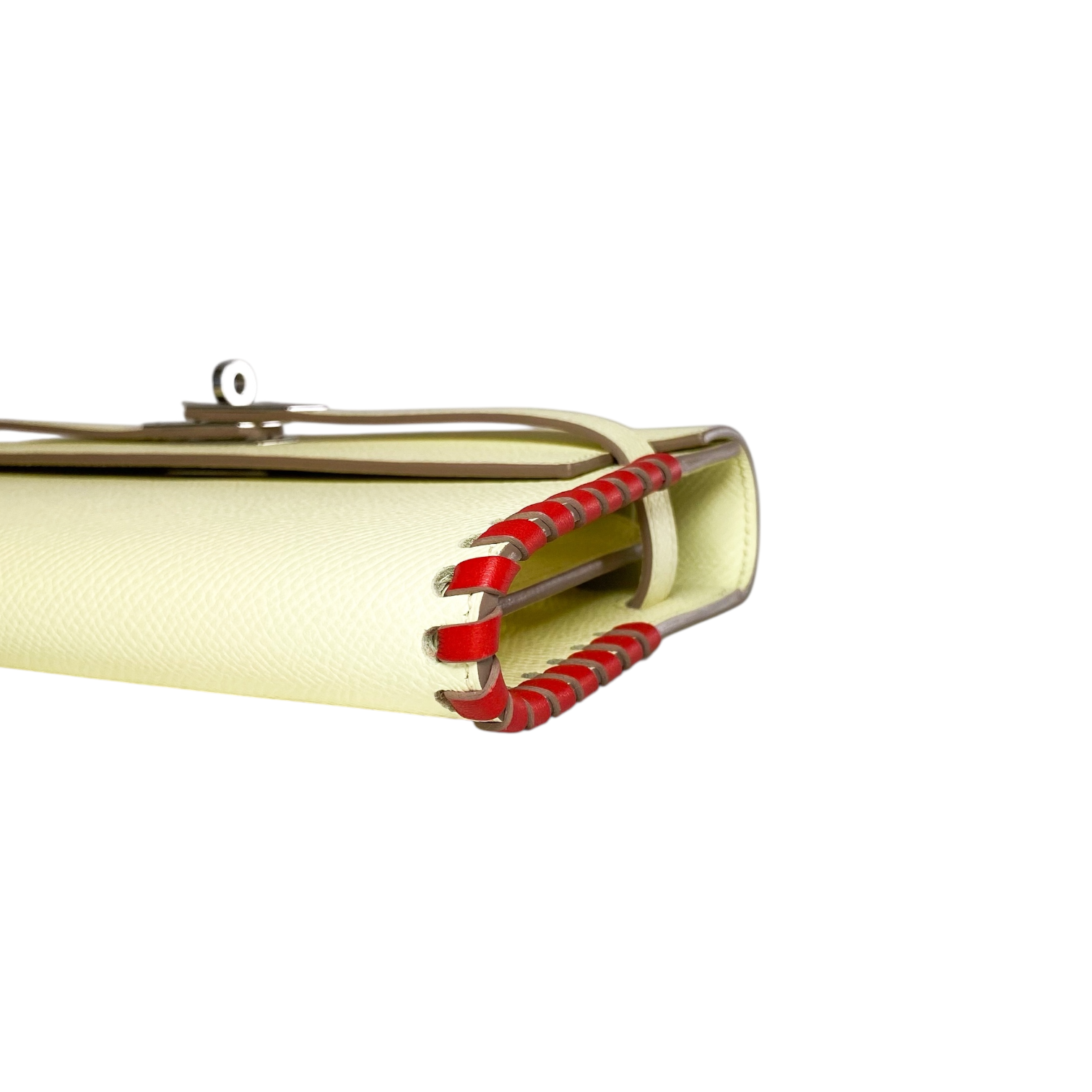 Hermes Kelly To Go Tressage Jaune Milton Rouge Epsom Palladium Hardware