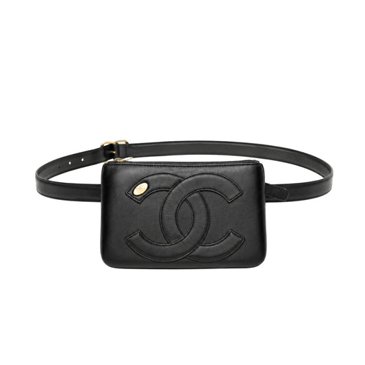 Chanel Black Mania Double Waist Belt Bag