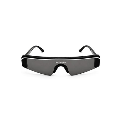 Balenciaga Black and White Shield Unisex Sunglasses