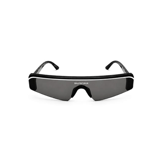 Balenciaga Black and White Shield Unisex Sunglasses