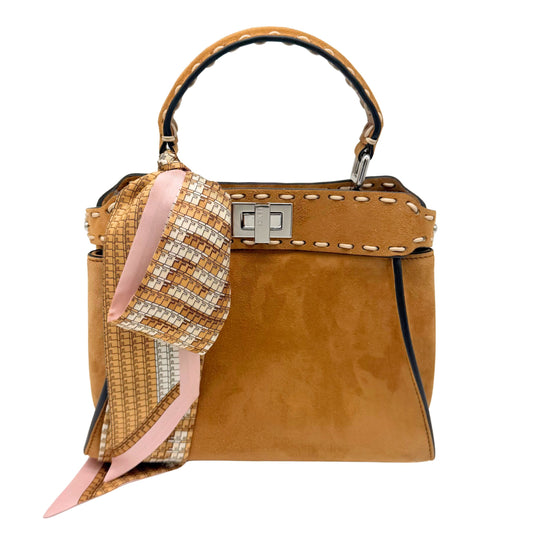 Fendi Suede Stitch Marrone Peekaboo Mini