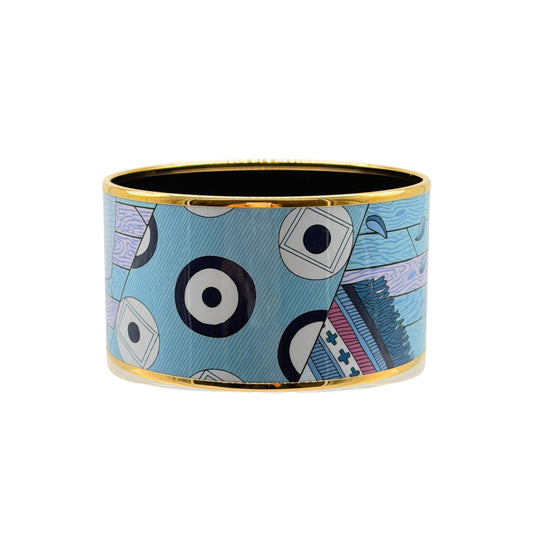 Hermés Wide Enamel Bangle Bracelet