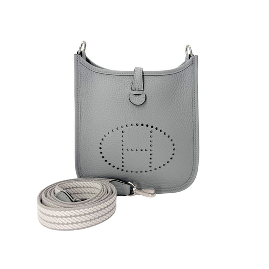 Hermes Blue Glacier Evelyne Crossbody Tres Petit Modele