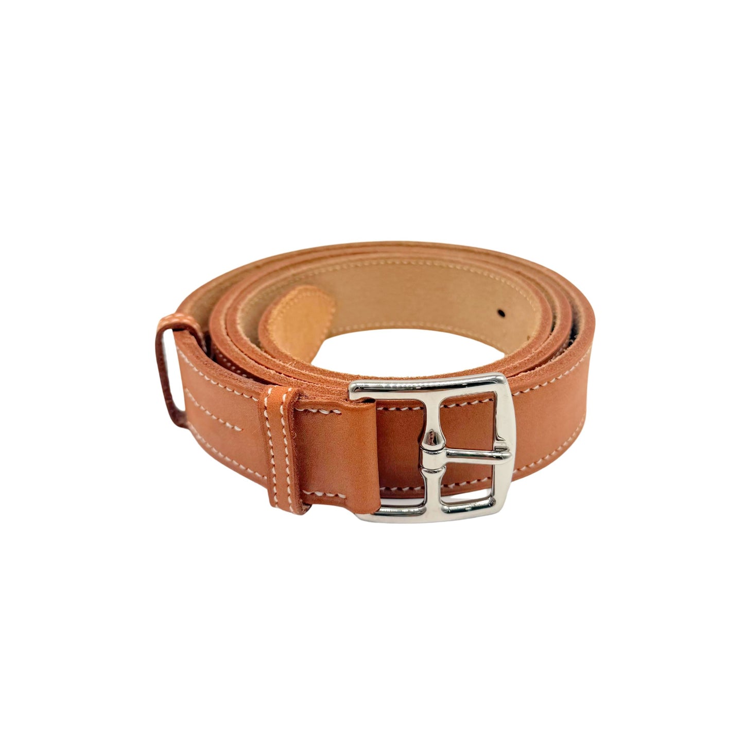Hermes Etrieve Belt in Gold Barenia Calfskin with Palladium Hardware