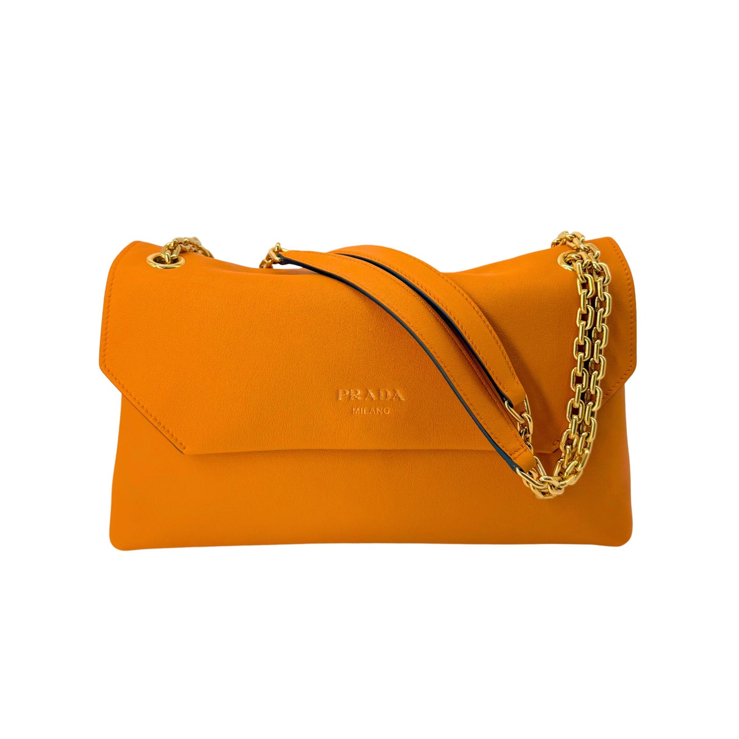 Prada Gognac Doux Medium Chain Flap Bag