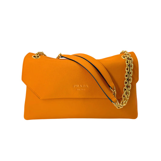 Prada Gognac Doux Medium Chain Flap Bag