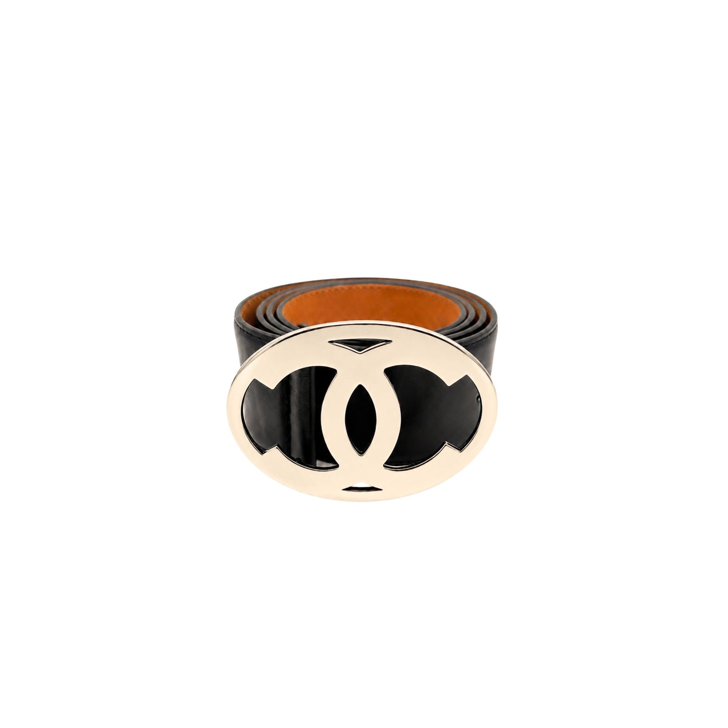Chanel Black Extra Wide Silver CC belt