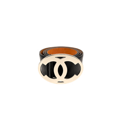Chanel Black Extra Wide Silver CC belt