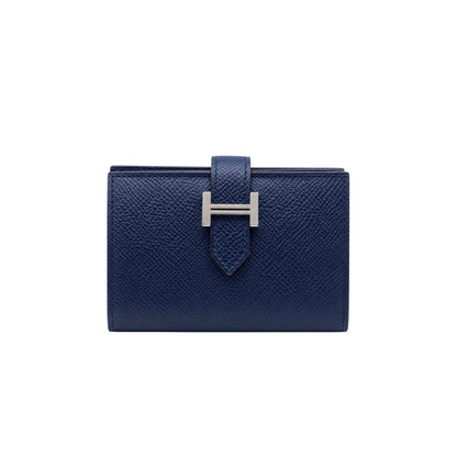 Hermes Blue Encre Bearn Card Holder