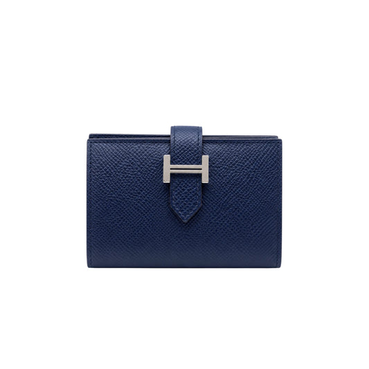 Hermes Blue Encre Bearn Card Holder