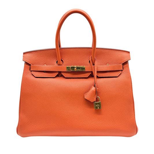 Hermes Birkin 35 Orange Togo Gold Hardware