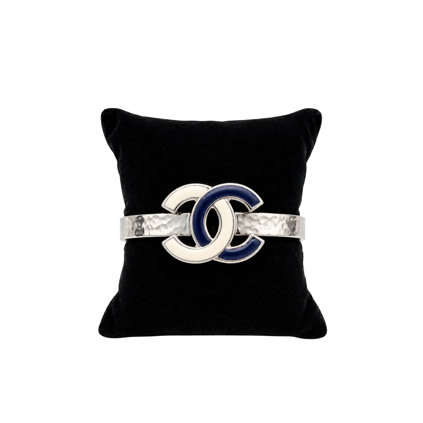Chanel Blue and White Silver Cuff