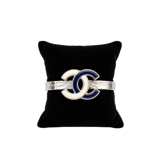 Chanel Blue and White Silver Cuff